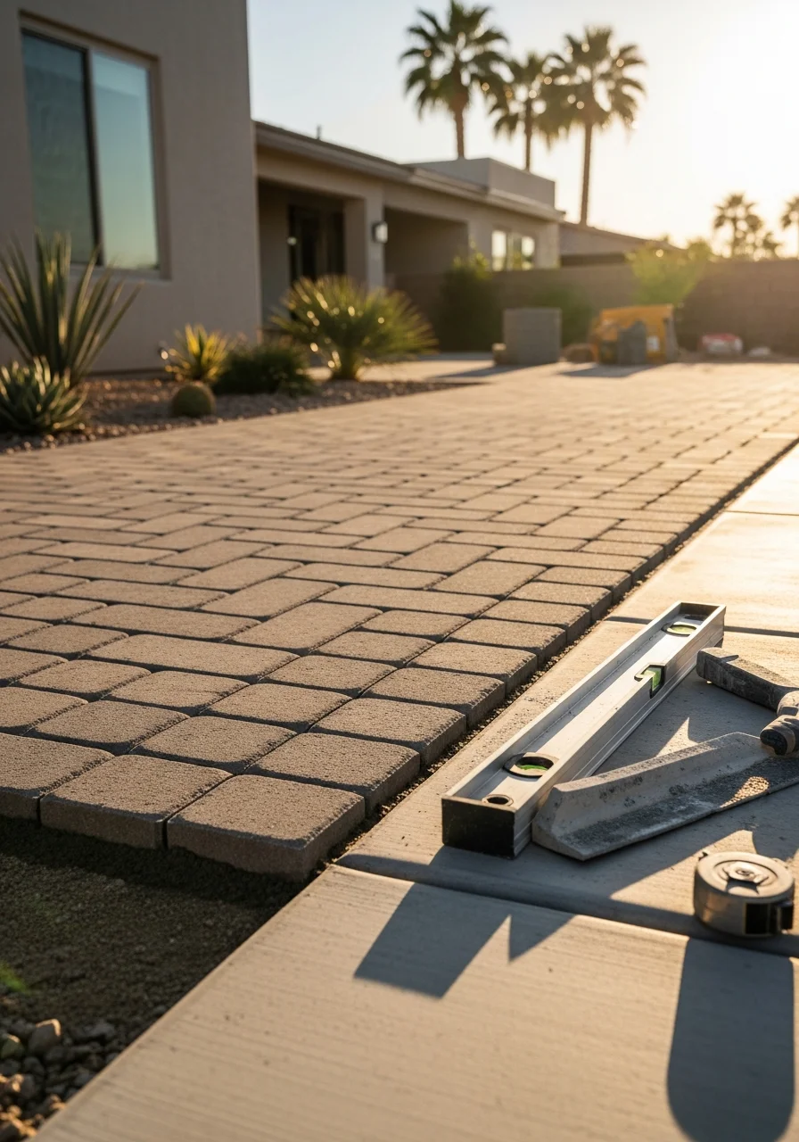 Close-up of professional work being performed on a Las Vegas property exterior.
